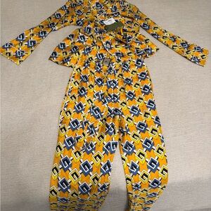 Gucci Yellow and Black Patterned Jumpsuit